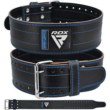 RDX RD1 4†Powerlifting Leather Gym Belt#color_blue