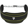 RDX T7 Elite Weight Training Dipping Belt With Chain#color_army-green